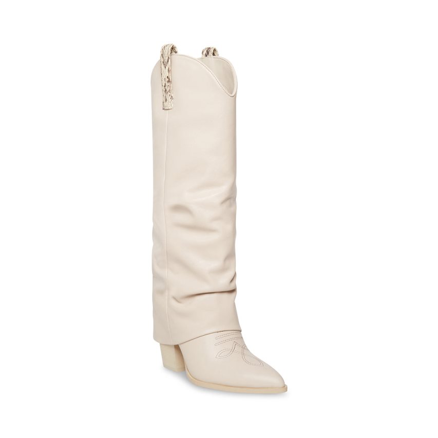 Botas Hasta La Rodilla Steve Madden Lassy Cuero Mujer Blancas | ES SQ4821